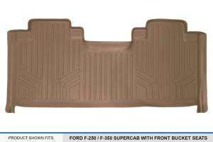 Maxliner USA - MAXLINER Custom Floor Mats 2nd Row Liner Tan for 2017-2019 Ford F-250 / F-350 Super Duty SuperCab with 1st Row Bucket Seats - Image 3