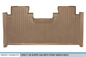 Maxliner USA - MAXLINER Custom Fit Floor Mats 2nd Row Liner Tan for 2015-2019 Ford F-150 SuperCab with 1st Row Bench Seat - Image 3