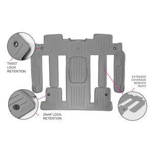 MAXLINER Custom Floor Mats 2nd and 3rd Row Liner Grey for Traverse / Enclave / Acadia / Outlook (with 2nd Row Bucket Seats)