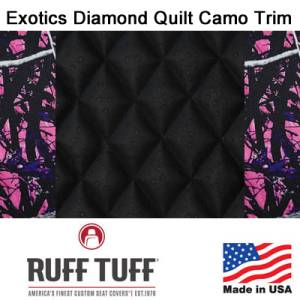 RuffTuff - Exotics Diamond Quilt Insert With Camo Pattern Trim Seat Covers - Image 3