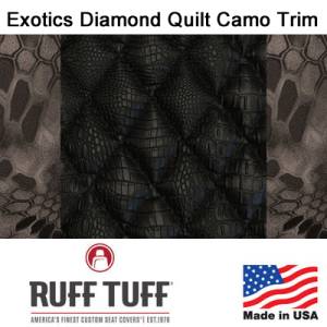 RuffTuff - Exotics Diamond Quilt Insert With Camo Pattern Trim Seat Covers - Image 5