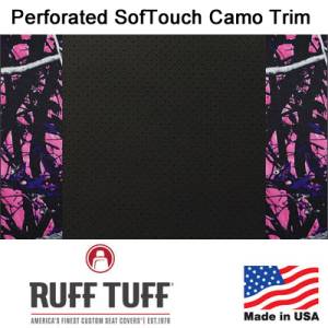 Seat Covers - Camo Seat Covers - RuffTuff - Perforated Sof-Touch Insert With Camo Pattern Trim Seat Covers