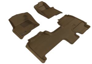 3D MAXpider - 3D MAXpider FORD F-150 2010-2014 SUPERCAB KAGU TAN R1 R2 (2 POSTS, WITH HEATING DUCT, NOT FIT 4X4 M/T FLOOR SHIFTER, TRIM TO FIT SUBWOOFER) - Image 1