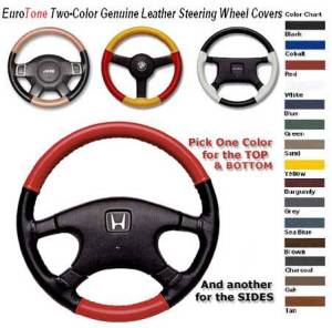 Wheelskins - EuroTone 2 Color Wheelskins Genuine Leather Steering Wheel Cover - 15 colors - size 13 3/4 X 3 3/4 - Image 2