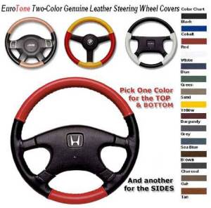 Wheelskins - EuroTone 2 Color Wheelskins Genuine Leather Steering Wheel Cover - 15 colors - size 14 1/2 X 4 3/8 - Image 2