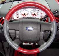 Wheelskins - EuroTone 2 Color Wheelskins Genuine Leather Steering Wheel Cover - 15 colors - size 14 1/2 X 4 3/8 - Image 24