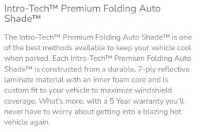 Intro-Tech Automotive - Intro-Tech Premier Folding Sun Shade for Toyota Sequoia 2023-2024 without dashcam TT-927-P - Image 7