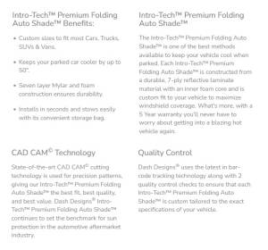 Intro-Tech Automotive - Intro-Tech Acura CL (01-03) Premier Folding Sun Shade AC-13-P - Image 7